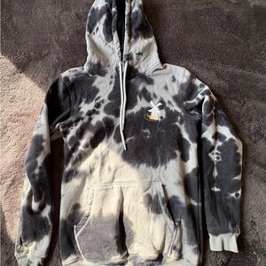 Dutch Bros Black & Grey Tie-Dye Hoodie